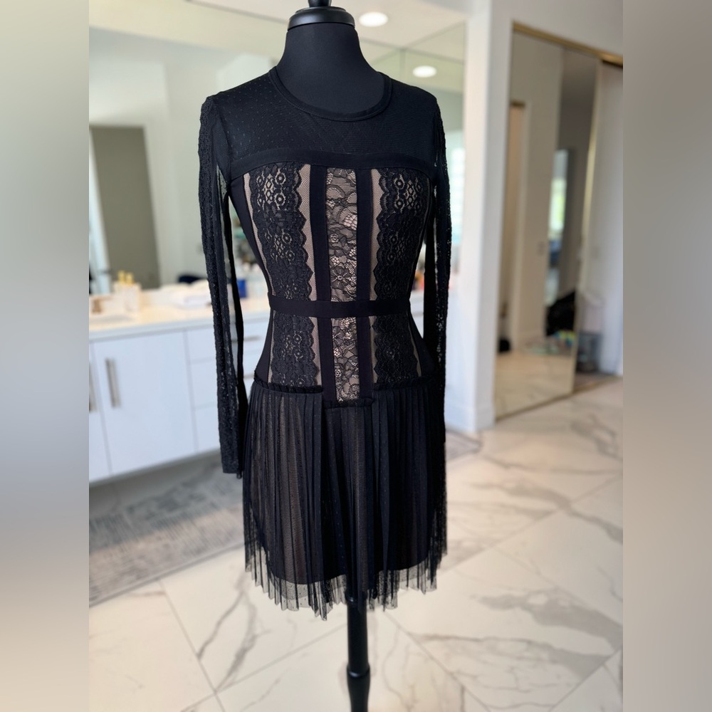 BCBG SHEER LACED DRESS